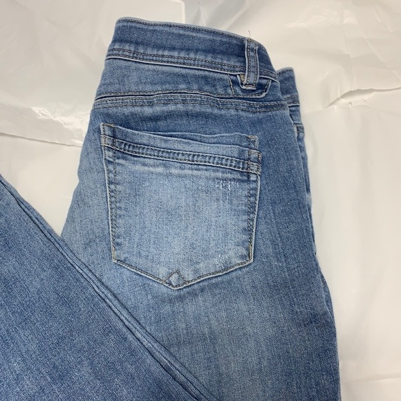WOMEN'S Democracy Blue Ab Technology Straight Leg Unfinished Cuff Jeans SIze 4 - Picture 3 of 13